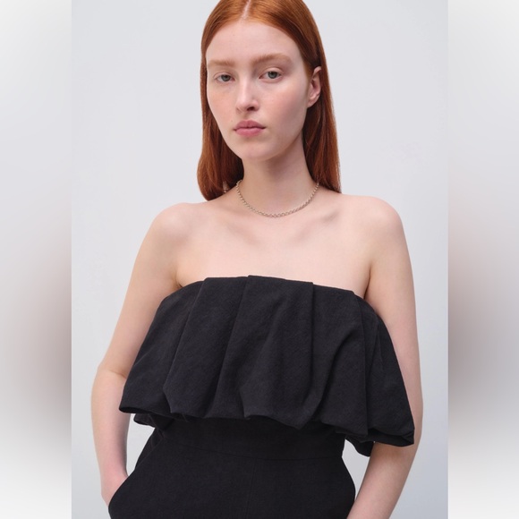 Simkhai Jumpsuit puff detail distressed black size 8 - Picture 2 of 16